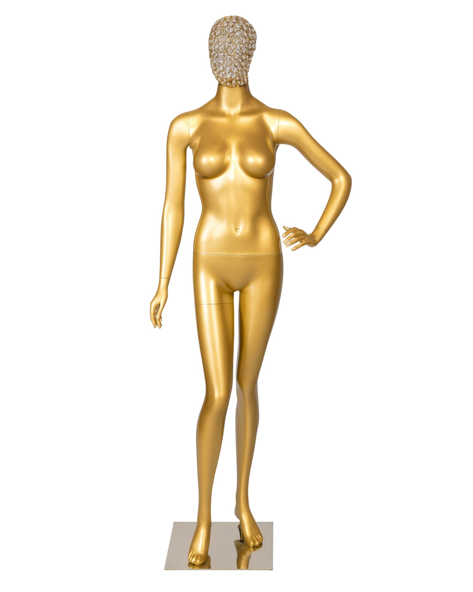 Female Mannequin With Crystal-Studded Head